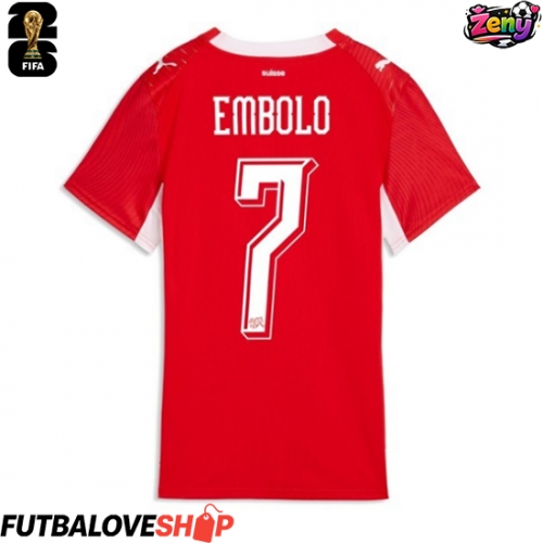 Dres Švajčiarsko Breel Embolo #7 Domáci pre Ženy MS 2026 Krátky Rukáv